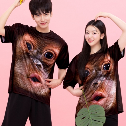 3D 동물 원숭이 티셔츠 반티