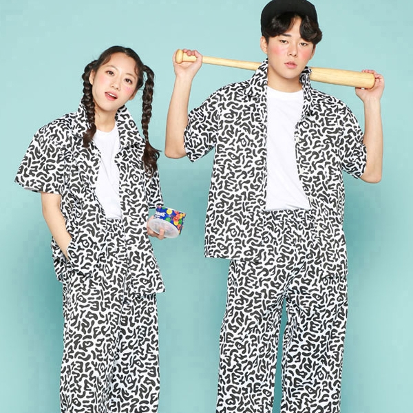검정 교련복반티 세트 복고풍 의상