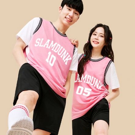(핑크) 슬램덩크 SLAMDUNK 농구반티