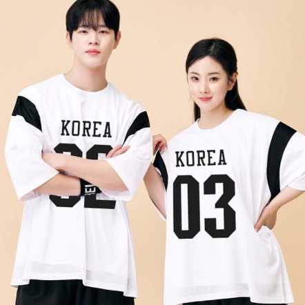 KOREA+앞번호 화이트 럭비반티