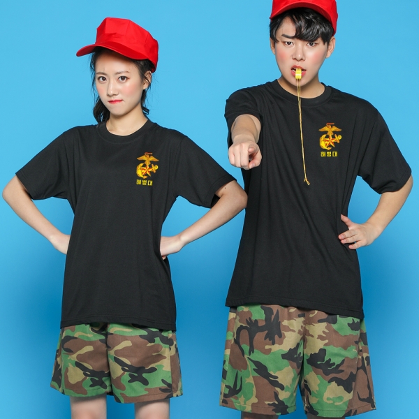 해병대반티 검정 반팔 세트