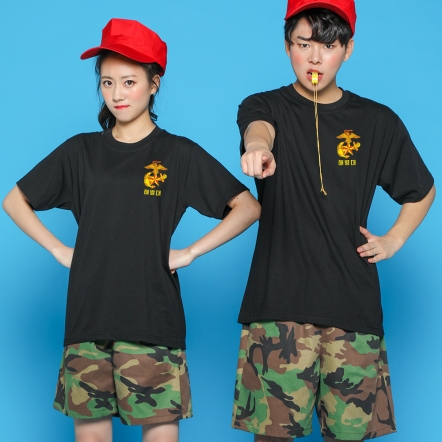 검정색 반팔 해병대 반티