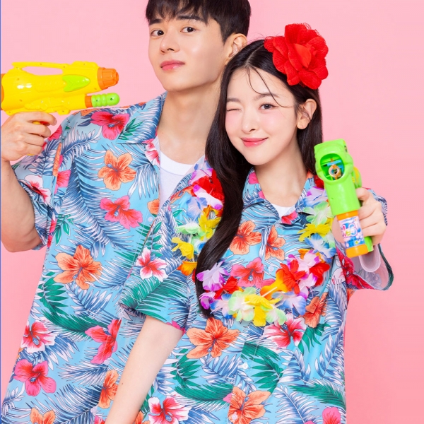 블루 하와이안 남방반티 BT311