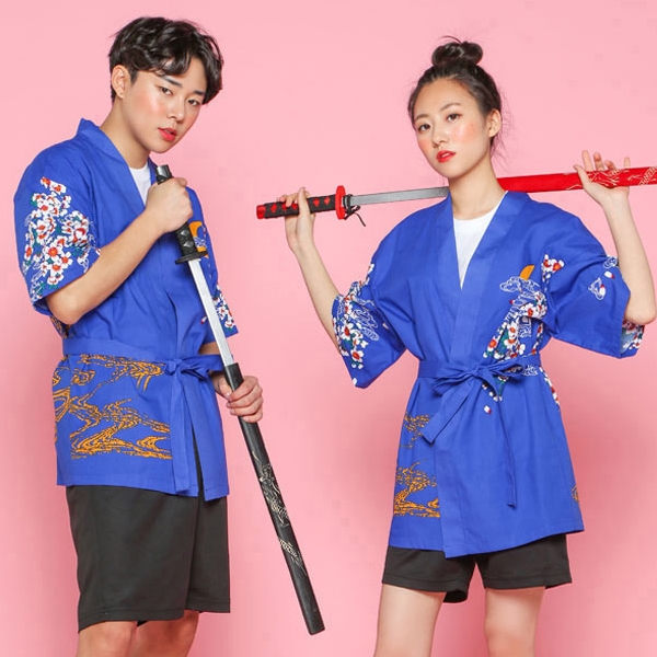 유카타 블루 달밤의 야쿠자 반티