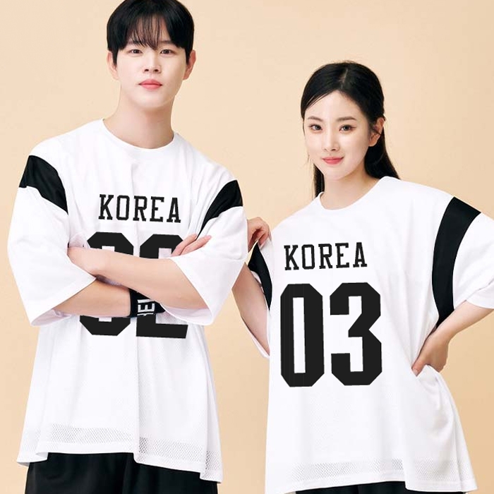 KOREA+앞번호 화이트 럭비반티
