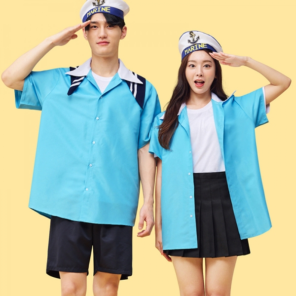 스카이블루 마린 남방반티